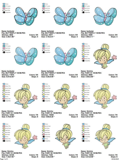 Fairy embroidery designs set - Baby girl embroidery design machine embroidery pattern - Pixie embroidery file - Fairies fantasy wand flower Marcia Embroidery