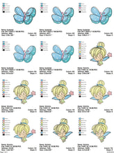 Load image into Gallery viewer, Fairy embroidery designs set - Baby girl embroidery design machine embroidery pattern - Pixie embroidery file - Fairies fantasy wand flower
