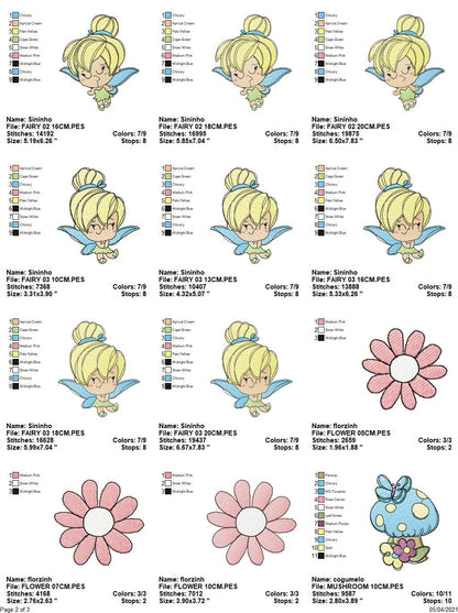 Fairy embroidery designs set - Baby girl embroidery design machine embroidery pattern - Pixie embroidery file - Fairies fantasy wand flower Marcia Embroidery