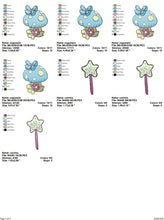 Load image into Gallery viewer, Fairy embroidery designs set - Baby girl embroidery design machine embroidery pattern - Pixie embroidery file - Fairies fantasy wand flower
