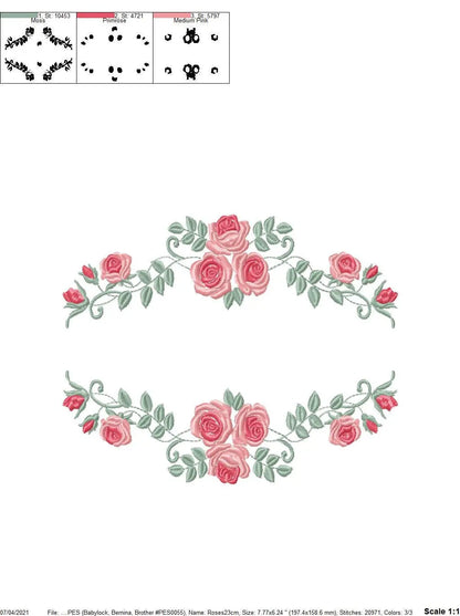 Flowers embroidery designs - Flower embroidery design machine embroidery pattern - Rose embroidery file - Flowers for towel embroidery pes Marcia Embroidery