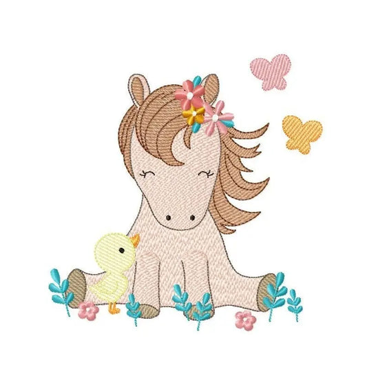 Horse embroidery design - Baby Girl embroidery designs machine embroidery pattern - Duck embroidery file Bird embroidery - instant download Marcia Embroidery