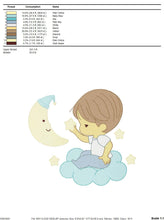 Carica l&#39;immagine nel visualizzatore di Gallery, Baby boy embroidery designs - Cloud embroidery design machine embroidery pattern - Angel with clouds embroidery file - instant download
