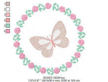 Cargar imagen en el visor de la galería, Frame embroidery designs - Flower embroidery design machine embroidery pattern - Rose embroidery file girl embroidery - roses frame design
