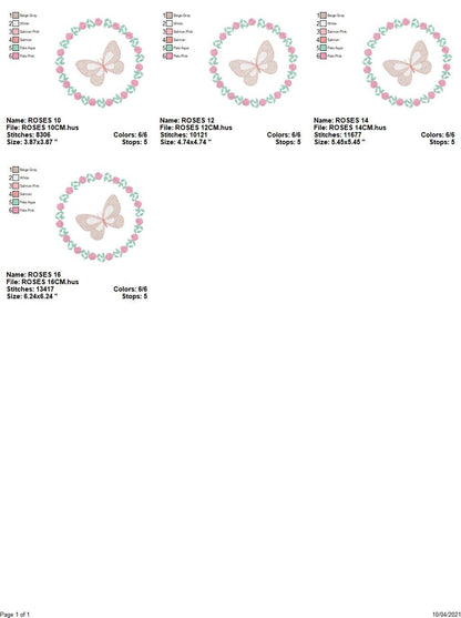 Frame embroidery designs - Flower embroidery design machine embroidery pattern - Rose embroidery file girl embroidery - roses frame design