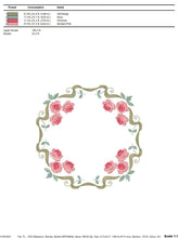 Charger l&#39;image dans la galerie, Monogram Frame embroidery designs - Flower embroidery design machine embroidery pattern - Rose wreath embroidery file - baby girl embroidery
