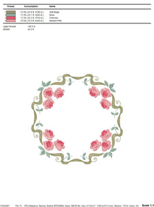 Monogram Frame embroidery designs - Flower embroidery design machine embroidery pattern - Rose wreath embroidery file - baby girl embroidery