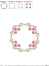 Load image into Gallery viewer, Monogram Frame embroidery designs - Flower embroidery design machine embroidery pattern - Rose wreath embroidery file - baby girl embroidery
