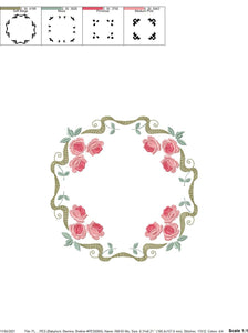 Monogram Frame embroidery designs - Flower embroidery design machine embroidery pattern - Rose wreath embroidery file - baby girl embroidery