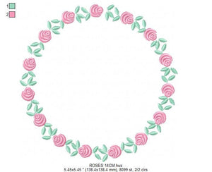 Frame embroidery designs - Flower embroidery design machine embroidery pattern - Rose embroidery file girl embroidery - roses frame design