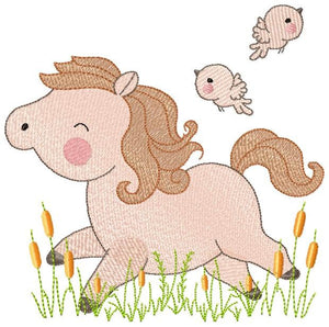 Horse embroidery design - Baby Girl embroidery designs machine embroidery pattern - Birds embroidery file Bird embroidery - instant download