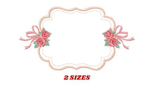 Laden Sie das Bild in den Galerie-Viewer, Frame embroidery designs - Flower embroidery design machine embroidery pattern - Roses embroidery file - monogram frame applique design
