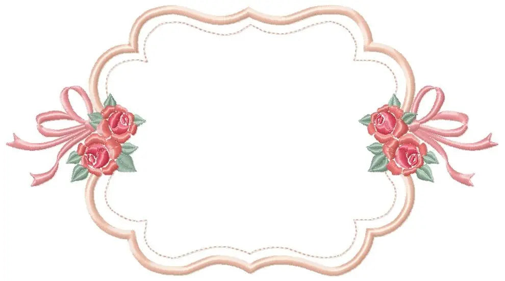 Frame embroidery designs - Monogram Frame with Flowers machine embroidery pattern - Roses applique file - Instant digital download pes jef Marcia Embroidery