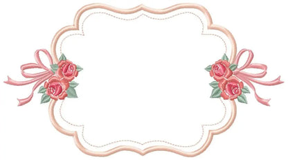 Frame embroidery designs - Monogram Frame with Flowers machine embroidery pattern - Roses applique file - Instant digital download pes jef Marcia Embroidery