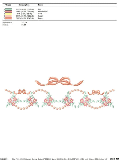 Flowers embroidery designs - Roses embroidery design machine embroidery pattern - Entwined flowers embroidery file - instant download towel Marcia Embroidery