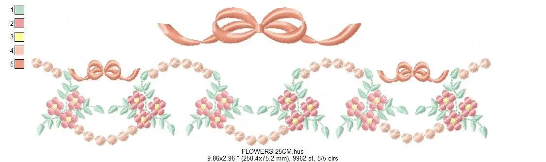 Flowers embroidery designs - Roses embroidery design machine embroidery pattern - Entwined flowers embroidery file - instant download towel Marcia Embroidery