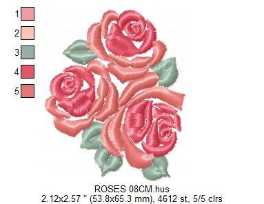 Flowers embroidery designs - Roses Frame Tag machine embroidery pattern - Floral Kitchen Towel - Instant digital download pes jef dst hus