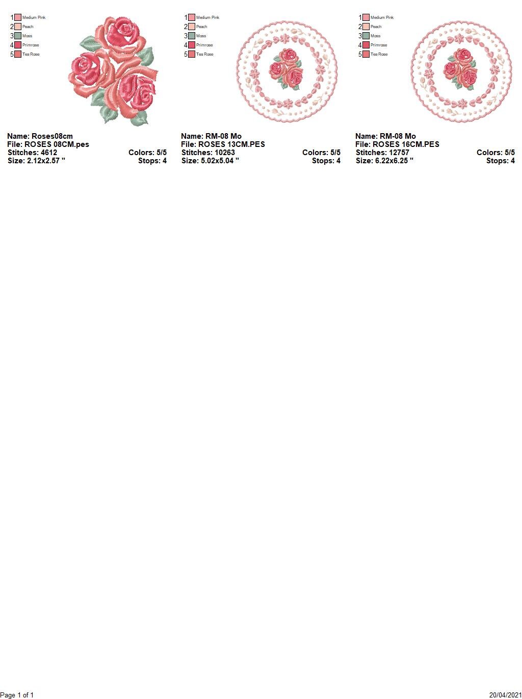 Flowers embroidery designs - Roses Frame Tag machine embroidery pattern - Floral Kitchen Towel - Instant digital download pes jef dst hus