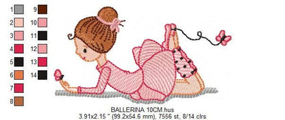 Ballerina embroidery designs - Ballet embroidery design machine embroidery pattern - Baby girl embroidery file digital file instant download Marcia Embroidery
