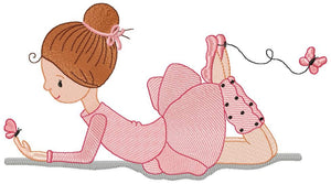 Ballerina embroidery designs - Ballet embroidery design machine embroidery pattern - Baby girl embroidery file digital file instant download