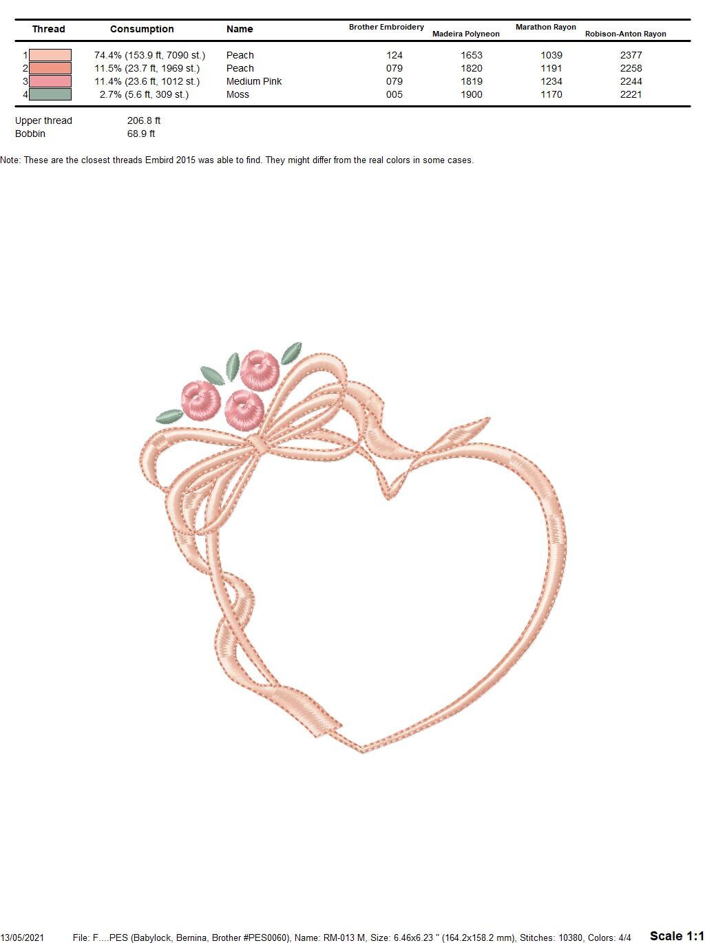 Heart with roses embroidery designs - Flower embroidery design machine embroidery pattern - Baby girl embroidery file Heart embroidery frame