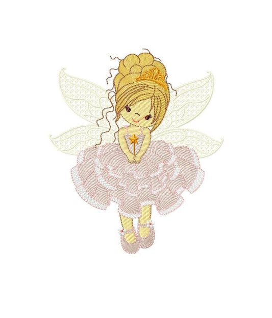 Fairy embroidery designs - Baby girl embroidery design machine embroidery pattern - Pixie embroidery file - Fairy design Instant Download