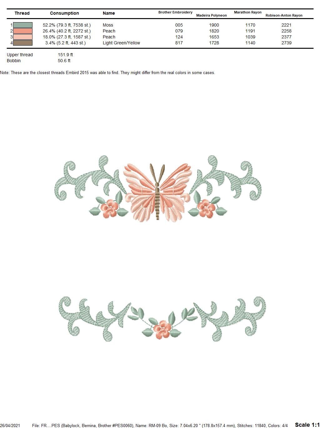 Flower frame embroidery designs - Butterfly embroidery design machine embroidery pattern - Tea towel embroidery file - kitchen cloth pes