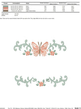 Carica l&#39;immagine nel visualizzatore di Gallery, Flower frame embroidery designs - Butterfly embroidery design machine embroidery pattern - Tea towel embroidery file - kitchen cloth pes
