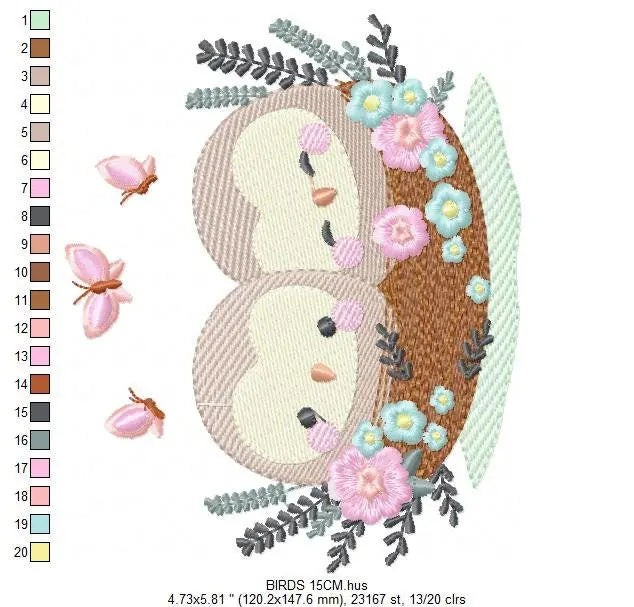 Love Bird Nest embroidery designs - Owl Nest embroidery design machine embroidery pattern - Family Couple embroidery file - Instant download Marcia Embroidery