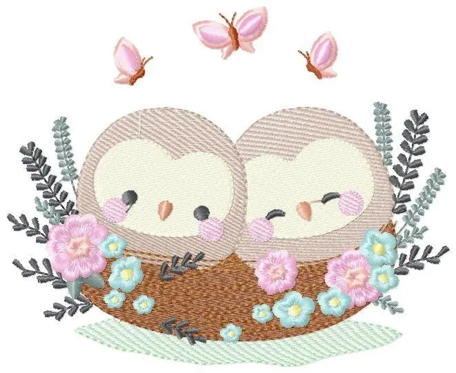 Love Bird Nest embroidery designs - Owl Nest embroidery design machine embroidery pattern - Family Couple embroidery file - Instant download Marcia Embroidery