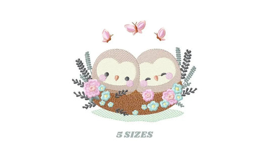 Love Bird Nest embroidery designs - Owl Nest embroidery design machine embroidery pattern - Family Couple embroidery file - Instant download Marcia Embroidery