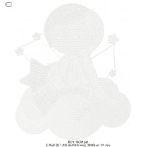 Charger l&#39;image dans la galerie, Baby boy embroidery designs - Cloud embroidery design machine embroidery pattern - Young Boy with clouds embroidery file - instant download
