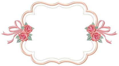 Frame embroidery designs - Monogram Frame with Flowers machine embroidery pattern - Roses applique file - Instant digital download pes jef Marcia Embroidery