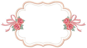 Frame embroidery designs - Flower embroidery design machine embroidery pattern - Roses embroidery file - monogram frame applique design