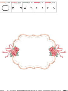 Frame embroidery designs - Flower embroidery design machine embroidery pattern - Roses embroidery file - monogram frame applique design