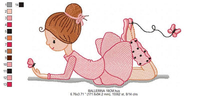 Ballerina embroidery designs - Ballet embroidery design machine embroidery pattern - Baby girl embroidery file digital file instant download Marcia Embroidery