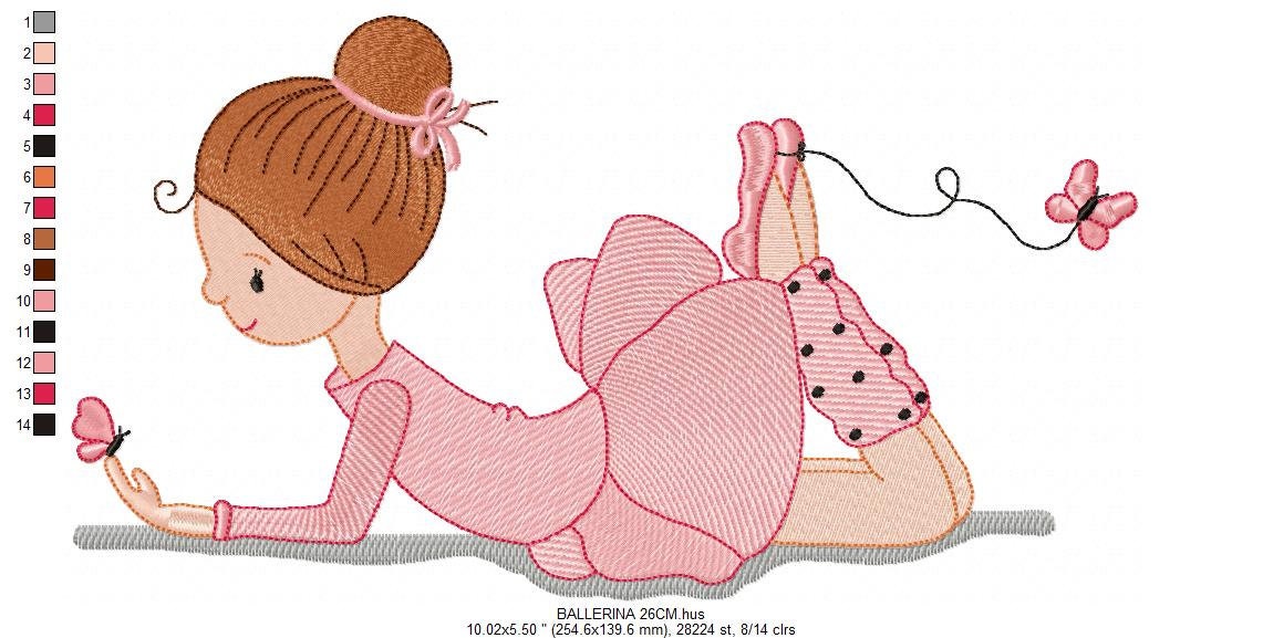 Ballerina embroidery designs - Ballet embroidery design machine embroidery pattern - Baby girl embroidery file digital file instant download Marcia Embroidery