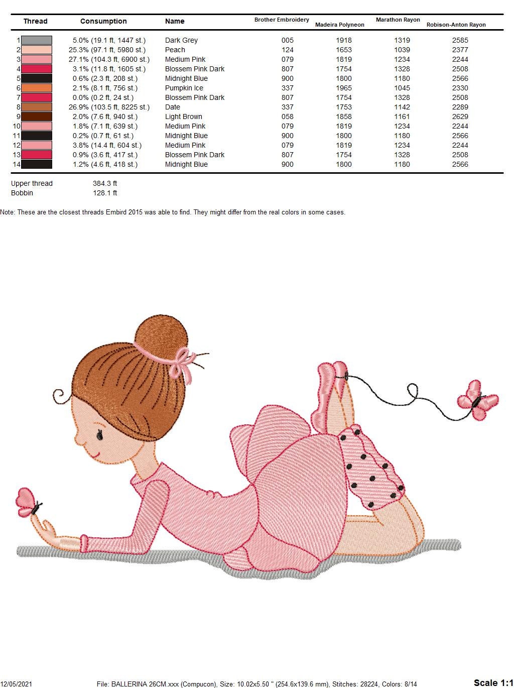 Ballerina embroidery designs - Ballet embroidery design machine embroidery pattern - Baby girl embroidery file digital file instant download Marcia Embroidery