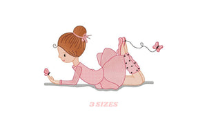 Ballerina embroidery designs - Ballet embroidery design machine embroidery pattern - Baby girl embroidery file digital file instant download