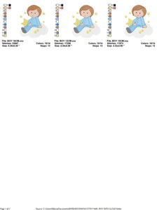 Baby boy embroidery designs - Cloud embroidery design machine embroidery pattern - Young Boy with clouds embroidery file - instant download