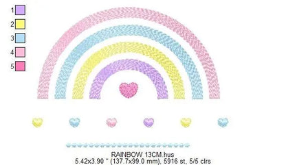 Cloud embroidery design - Rainbow embroidery designs machine embroidery pattern - Baby girl embroidery file - digital download sky rainbow Marcia Embroidery