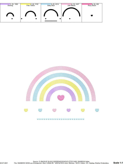 Cloud embroidery design - Rainbow embroidery designs machine embroidery pattern - Baby girl embroidery file - digital download sky rainbow Marcia Embroidery