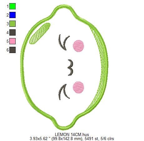Lime embroidery designs - Fruit embroidery design machine embroidery pattern - Kitchen embroidery file Lemon applique Fruit applique design