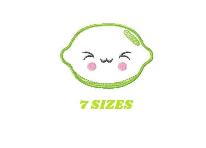 Lime embroidery designs - Fruit embroidery design machine embroidery pattern - Kitchen embroidery file Lemon applique Fruit applique design