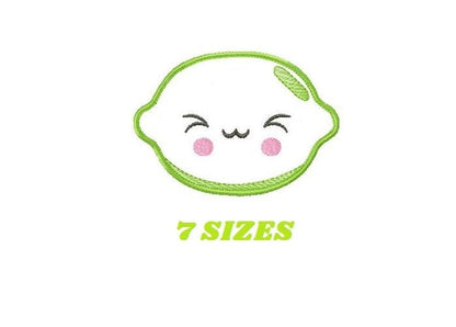 Lime embroidery designs - Fruit embroidery design machine embroidery pattern - Kitchen embroidery file Lemon applique Fruit applique design