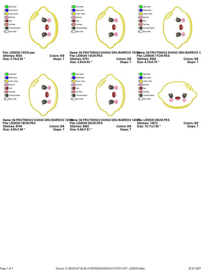 Lemon embroidery designs - Fruit embroidery design machine embroidery pattern - Kitchen embroidery file - Lime applique instant download pes