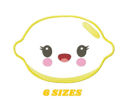 Lemon embroidery designs - Fruit embroidery design machine embroidery pattern - Kitchen embroidery file - Lime applique instant download pes