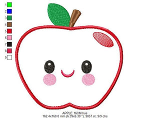 Apple embroidery designs - Fruit embroidery design machine embroidery pattern - Kitchen embroidery file Apple applique Fruit applique design