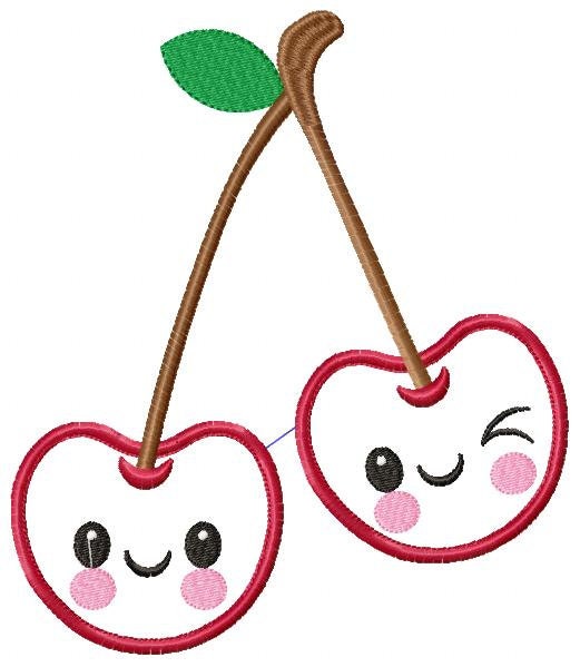 Cherry embroidery designs - Fruit embroidery design machine embroidery pattern - Kitchen embroidery file - Cherry applique design pes jef