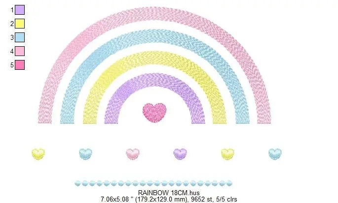 Cloud embroidery design - Rainbow embroidery designs machine embroidery pattern - Baby girl embroidery file - digital download sky rainbow Marcia Embroidery